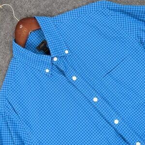 J.Crew Mens Small Blue Gingham Check Button Down Long Sleeve Cotton Shirt